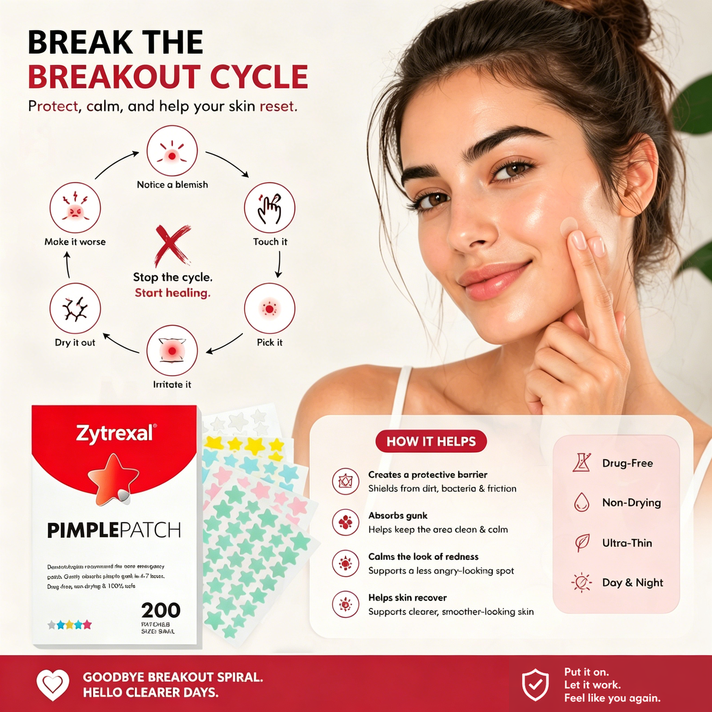 One Patch. One Breakout. Done. 😌✨ Stop stressing your skin. Let Zytrexal handle it for you. 🛡️💧