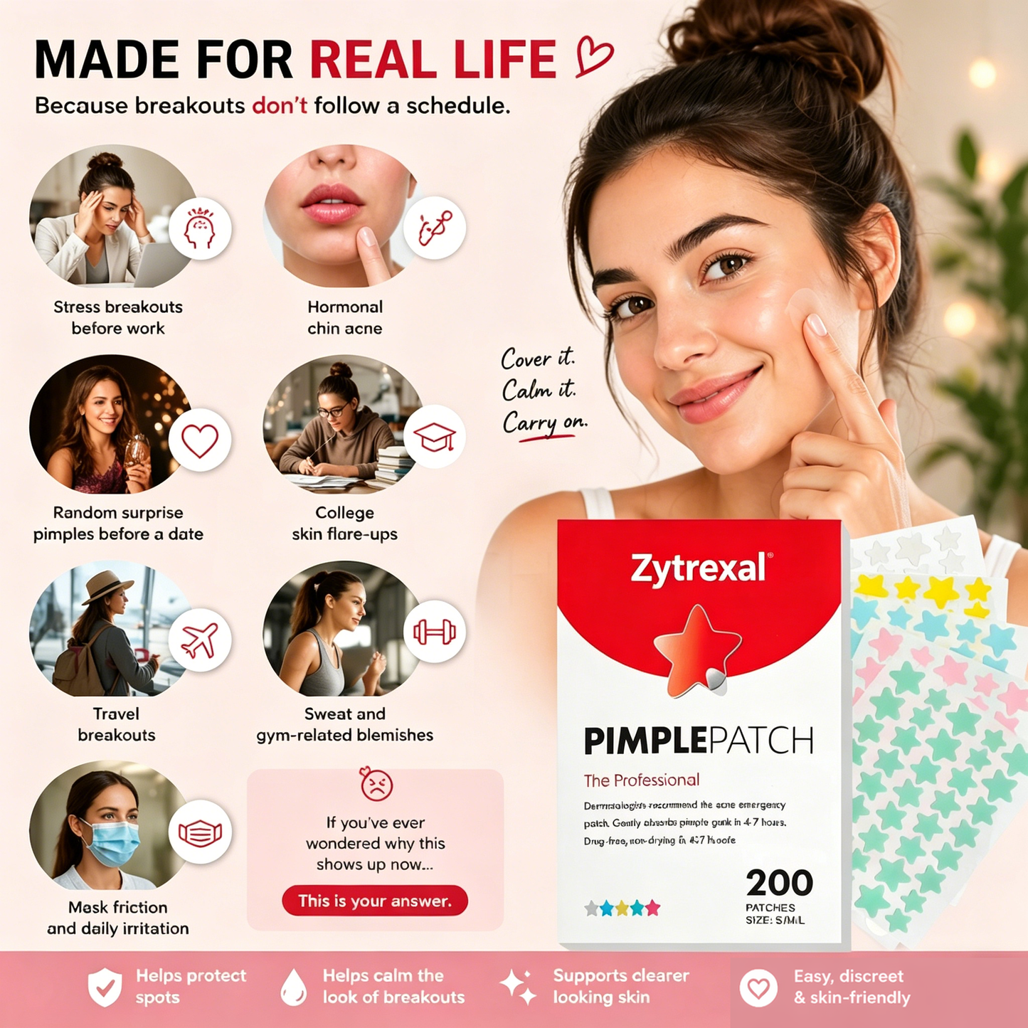 One Patch. One Breakout. Done. 😌✨ Stop stressing your skin. Let Zytrexal handle it for you. 🛡️💧