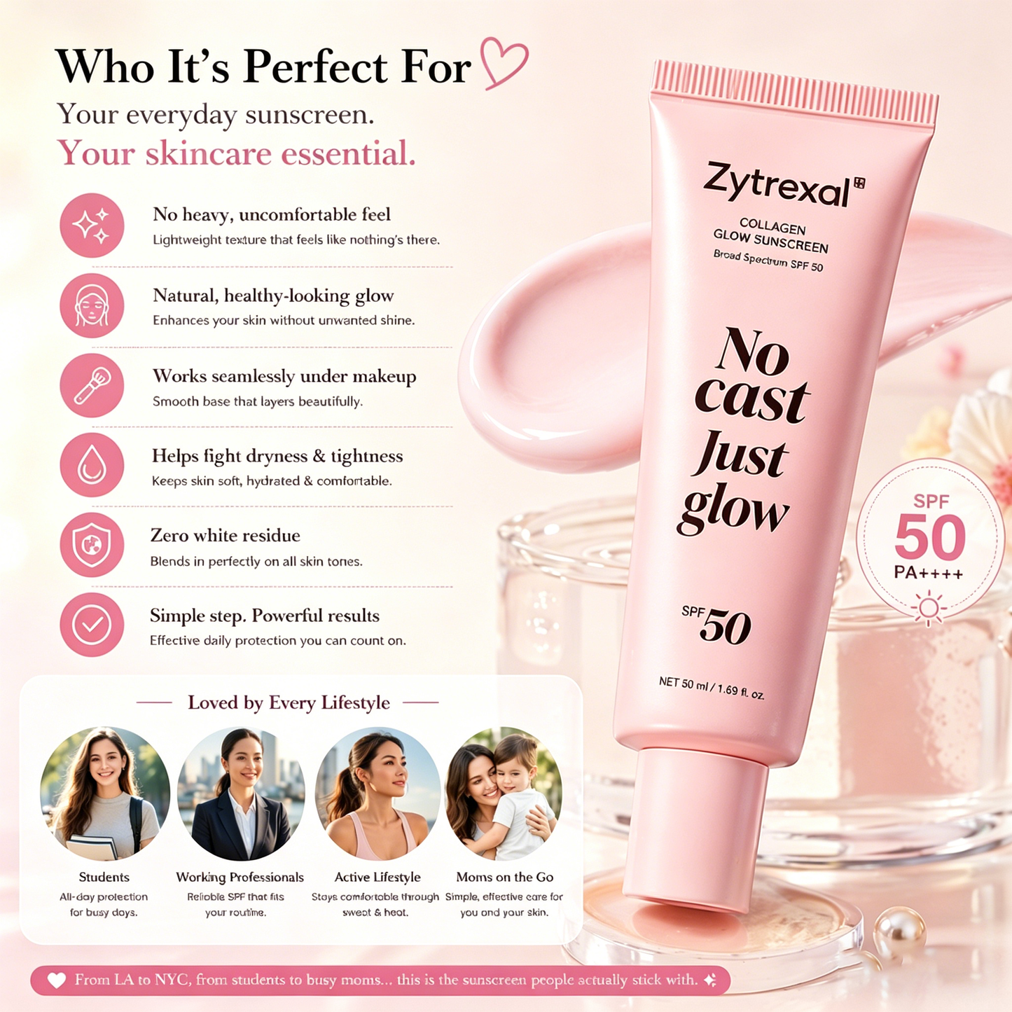 The sunscreen you’ll actually fall in love with 😍☀️ Feels like nothing • Looks like glow • Works like skincare 💫