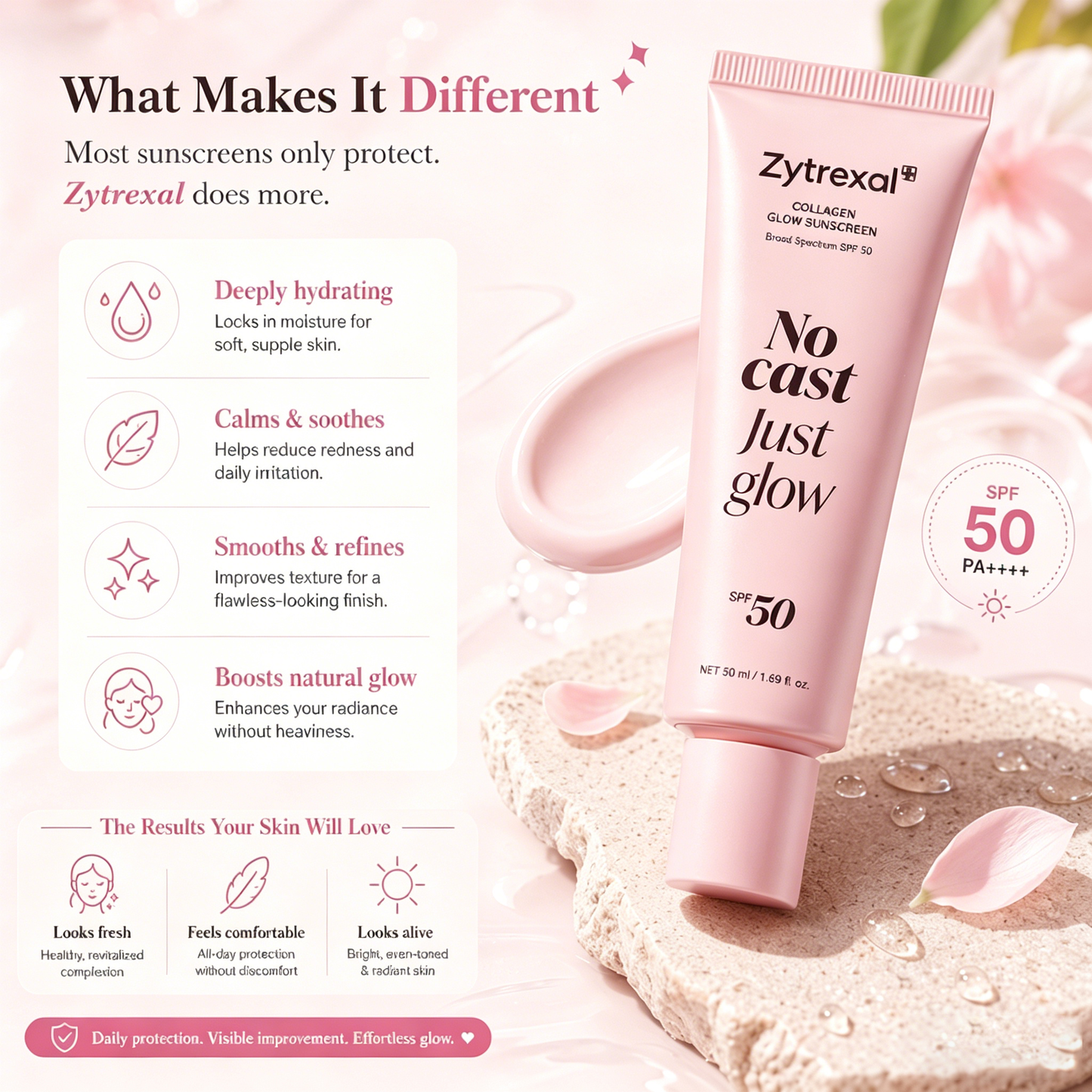 The sunscreen you’ll actually fall in love with 😍☀️ Feels like nothing • Looks like glow • Works like skincare 💫
