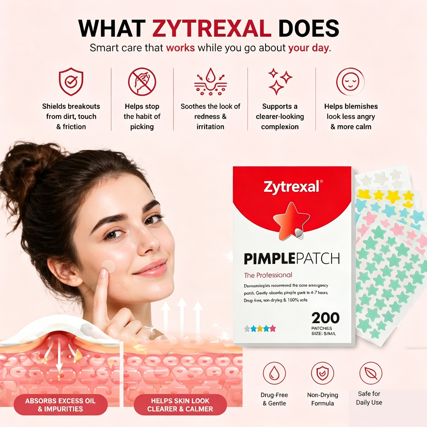 One Patch. One Breakout. Done. 😌✨ Stop stressing your skin. Let Zytrexal handle it for you. 🛡️💧